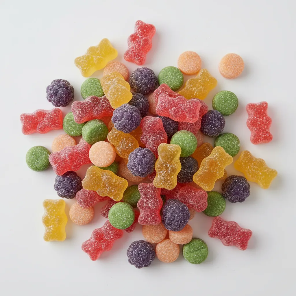 gummy candy pile assortment