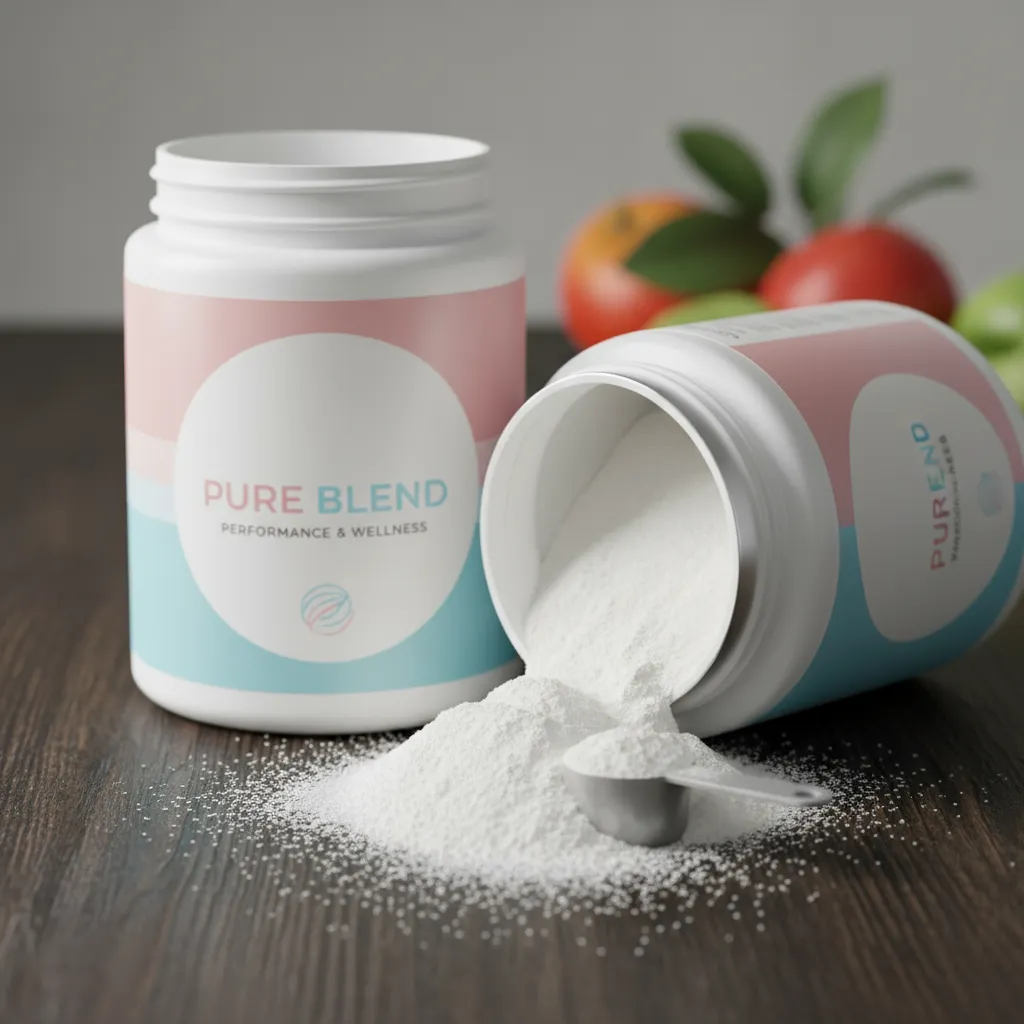 pure blend supplement powder spilled scoop
